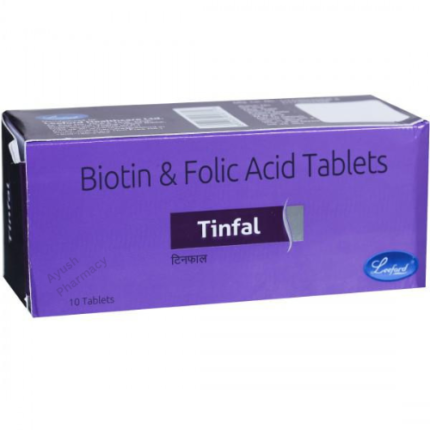 Buy Leeford Tinfal Biotin 5 mg & Folic Acid 5 mg Tablet  | 10 tab per strip